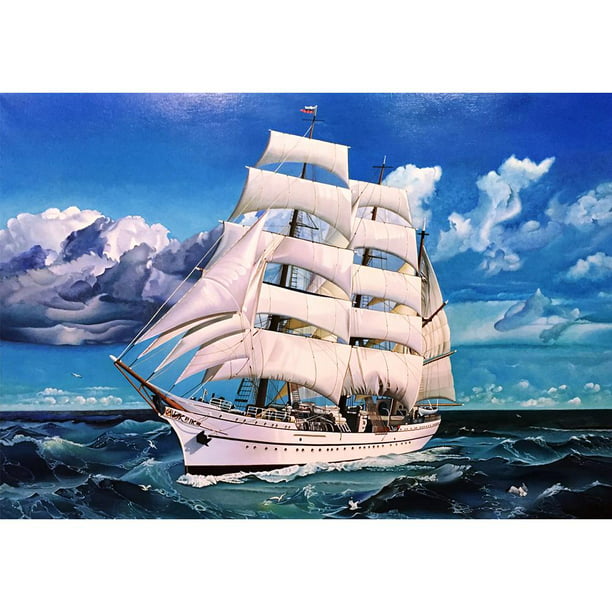 5D Diamond Painting Half Drill Embroidery Sea Sailboat Art Decor Craft Kits Gift